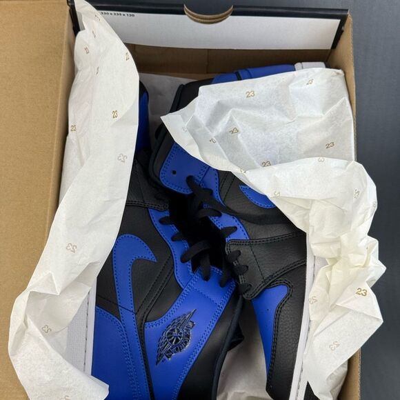 Nike Air Jordan 1 Mid Hyper Royal Tumbled Leather sneaker shoes men’s 11 - Picture 10 of 10
